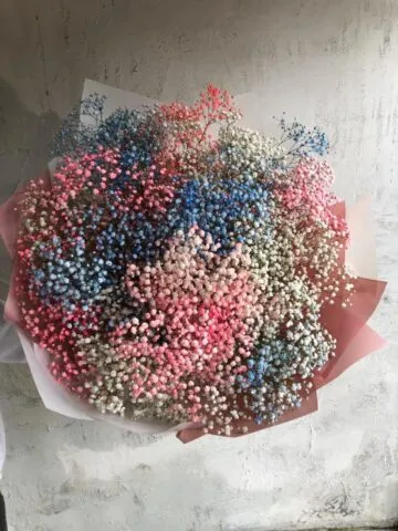 Букет из цветной гипсофилы