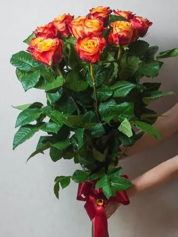 Bouquet of orange roses 100 cm