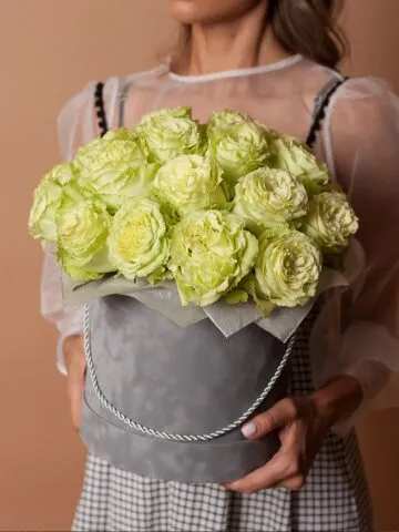 Yellow roses in a box