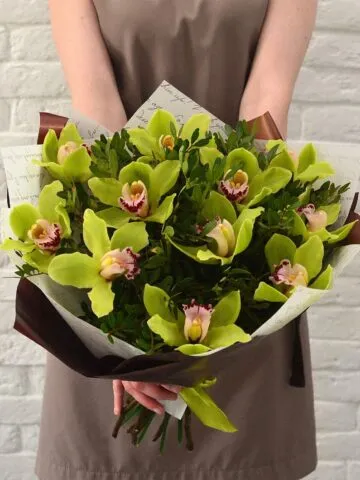 Green orchid bouquet