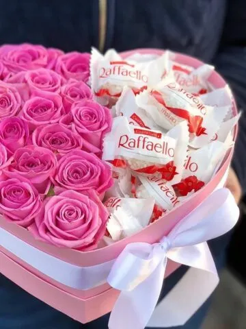 A heart of roses and candy