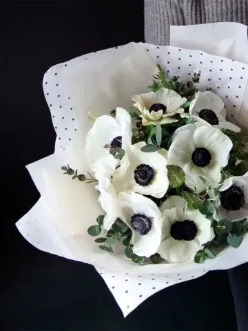 Bouquet of white anemones