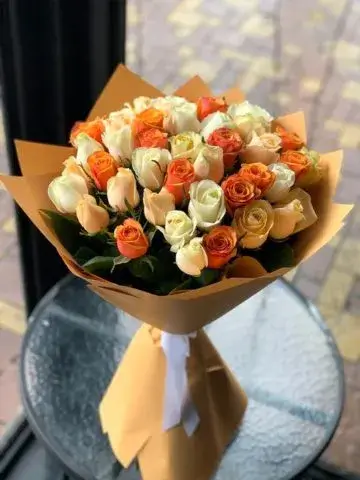 Peach praline bouquet