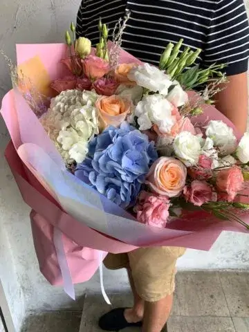 Bouquet of hydrangeas Happy Birthday