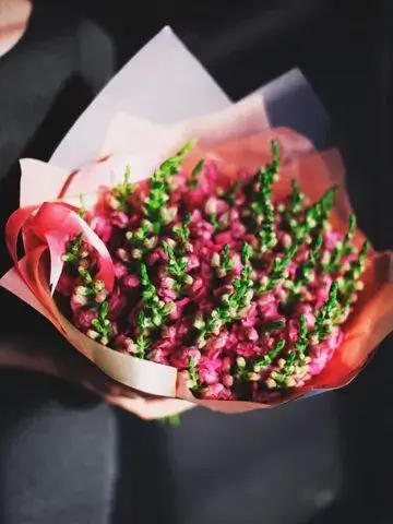 A bouquet of pink mattiolas