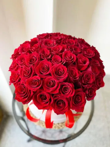 51 roses in a box