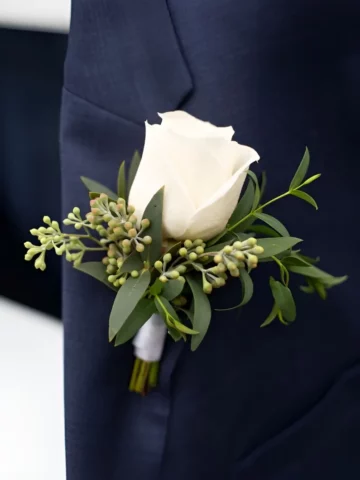 Silver Drop boutonniere